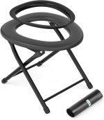 Portable Camping Toilet for Adults, Porta Potty for Camping with Removable Plastic Ring and 15 Disposable Toilet Bags, Folding Toilet for Camping, Hiking, Fishing, Road Trips, RV Travels, Emergency