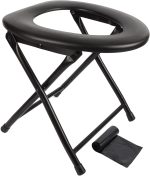 Portable Toilet Seat, Stainless Steel Emergency Toilet, Folds Camping Toilet Seat, Convenient for Camping, Travel & Emergency