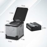Portable Camping Toilet Water-Proof, Foldable, & Suorts up to 700lbs (Grey, 10.6 * 11.8 * 11.8 INCH)