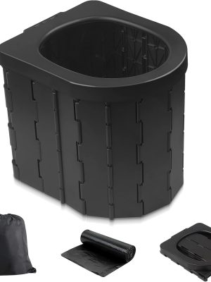 Portable Toilet for Camping, Portable Potty for Adults, Porta Potty Travel Toilet Commode Bucket Toilet for Camping, Car, Travel, Outdoor, Hiking, Backpack, Trips, Tent, Boat, Beach, Traffic Jam, Home