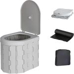 Portable Toilet, Camping Toilet for Adults with Lid, XL Folding Travel Toilets with Bags for Emergency Use, Foldable Porta Potty for Car, Outdoor Camp, Road Trip, Hiking and Truck Drivers