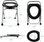 Portable Toilet for Camping, Portable Toilet Seat, Portable Toilet Travel, Stainless Steel Portable Toilet, Foldable Portable Toilet for Camping/Car