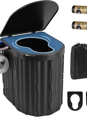Portable Camping Toilet for Adults With Cushion, Outdoor Toilet for Camping Toilets Portable Potty for Adults, Emergency Collapsible Toilets for Travel, Tent, Car, Beach, Hiking, Truck Driver