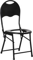 Black Folding Portable Toilet Seat for Camping and Hiking with Backrest