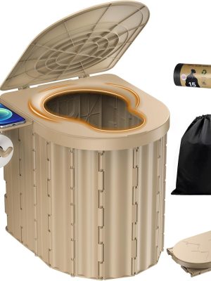 Portable Toilet, Upgraded 12-inch Toilet Seat, Folding Toilet With Removable Paper Holder, Camping Toilet With A Load Capacity Of 450 Lbs, Portable Potty For Indoor, Outdoor, And Emergency Use