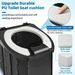 Portable Toilet for Adults,Camping To ilet with Lid,Folding To ilet With Removable Paper Holder,Travel Potty for Hiking, RoadTrip, Car, Tent, Truck Drivers