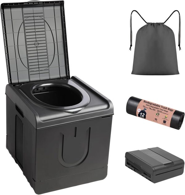 Portable Toilet Camping Toilets for Car Indoor Outdoor Commode Foldable Travel Potty for Camping,Tent,Hiking,Boating,Long Road Trips,Traffic jam,Home