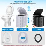 Portable Toilet, Upgraded 12-inch Toilet Seat, Folding Toilet With Removable Paper Holder, Camping Toilet With A Load Capacity Of 450 Lbs, Portable Potty For Indoor, Outdoor, And Emergency Use
