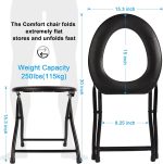 Portable Toilet Seat, Stainless Steel Emergency Toilet, Folds Camping Toilet Seat, Convenient for Camping, Travel & Emergency