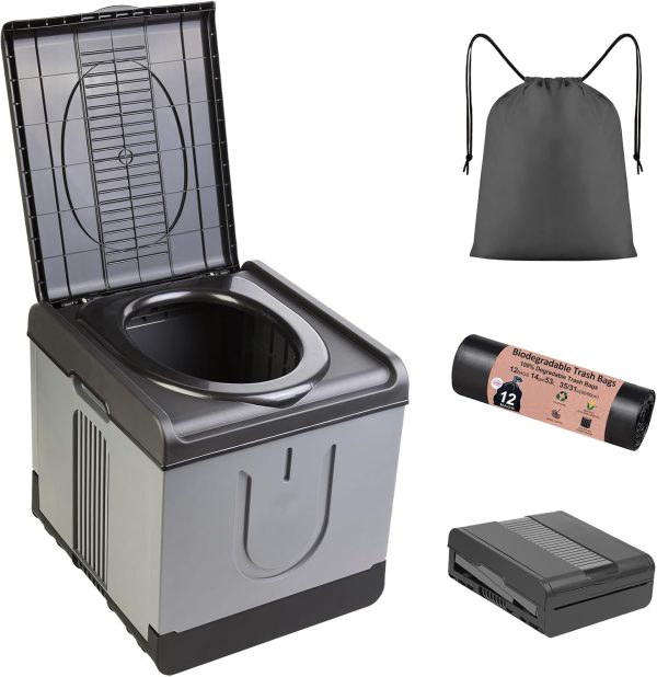 Portable Toilet Camping Toilets for Car Indoor Outdoor Commode Foldable Travel Potty for Camping,Tent,Hiking,Boating,Long Road Trips,Traffic jam,Home