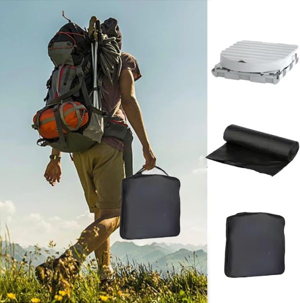 Portable Toilet, Camping Toilet for Adults with Lid, XL Folding Travel Toilets with Bags for Emergency Use, Foldable Porta Potty for Car, Outdoor Camp, Road Trip, Hiking and Truck Drivers