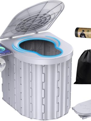 Portable Toilet, Upgraded 12-inch Toilet Seat, Folding Toilet With Removable Paper Holder, Camping Toilet With A Load Capacity Of 450 Lbs, Portable Potty For Indoor, Outdoor, And Emergency Use