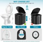 Portable Toilet, Upgraded 15'' toilet With Removable Paper Holder, Camping Toilet With A Load Capacity Of 450 Lbs, Portable Potty for Camping, Hiking, Road Trip, Car, RV, Tent, Beach, Truck Drivers