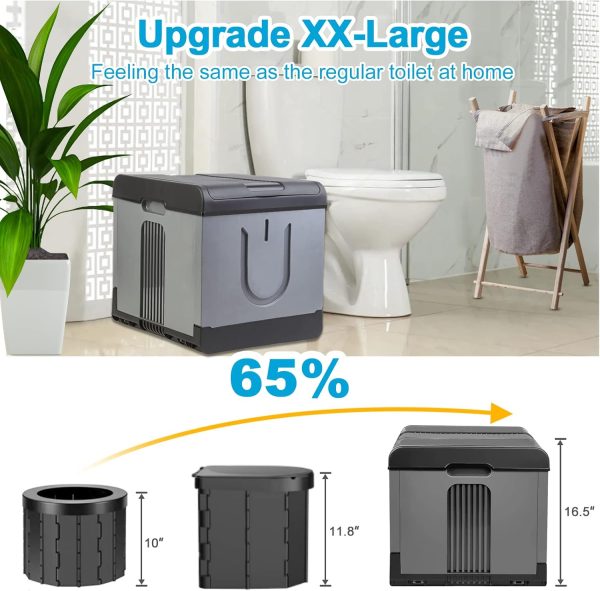 Portable Toilet Camping Toilets for Car Indoor Outdoor Commode Foldable Travel Potty for Camping,Tent,Hiking,Boating,Long Road Trips,Traffic jam,Home