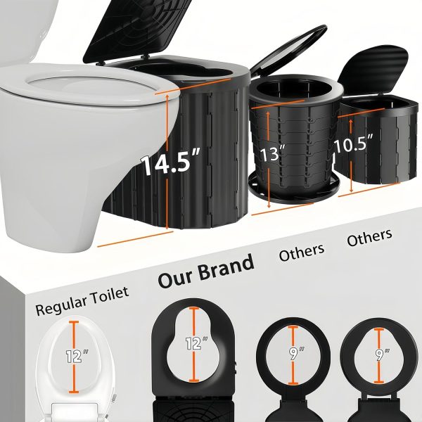 Portable Camping Toilet for Adults With Cushion, Outdoor Toilet for Camping Toilets Portable Potty for Adults, Emergency Collapsible Toilets for Travel, Tent, Car, Beach, Hiking, Truck Driver