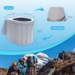 Portable Toilet for Adults，Extra Large Camping Toilets Portable with Lid, Folding Portable Toilet for Camping, Portable Potty for Adults with Trash Bag, Foldable Outdoor Toilet, Gray